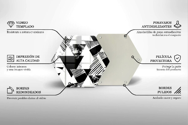 Tocător sticlă Triunghiuri geometrice