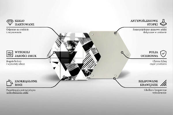 Tocător sticlă Triunghiuri geometrice