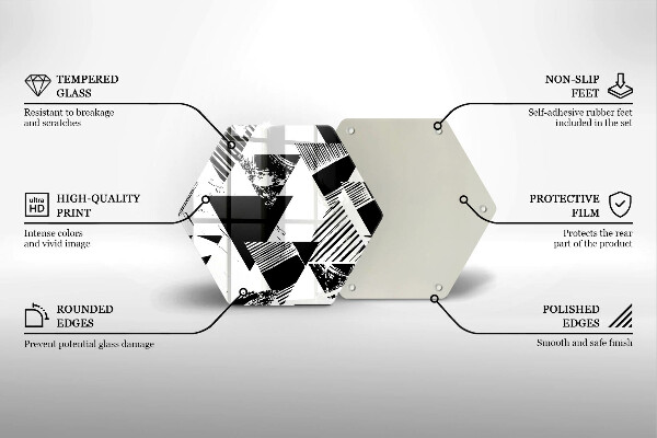 Tocător sticlă Triunghiuri geometrice