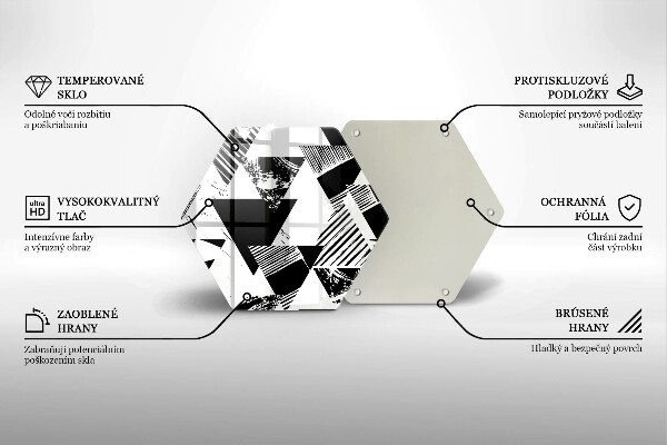 Tocător sticlă Triunghiuri geometrice