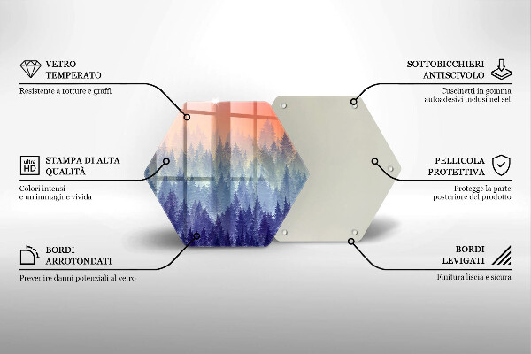 Tocător sticlă Pădurea la apus