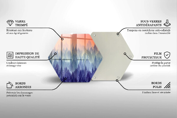 Tocător sticlă Pădurea la apus