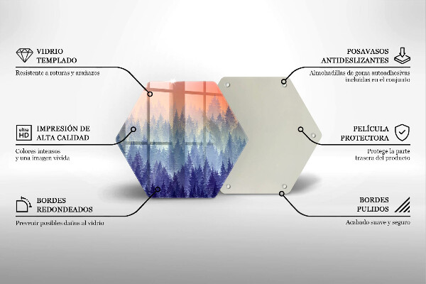 Tocător sticlă Pădurea la apus