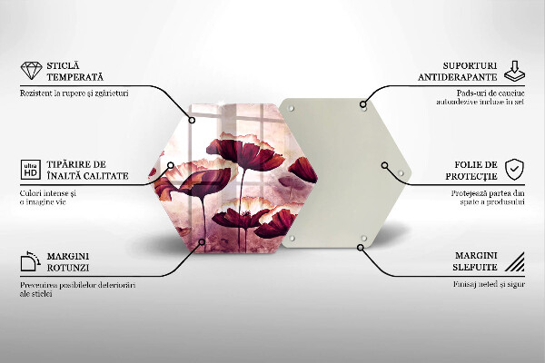 Tocător sticlă Pictura cu flori