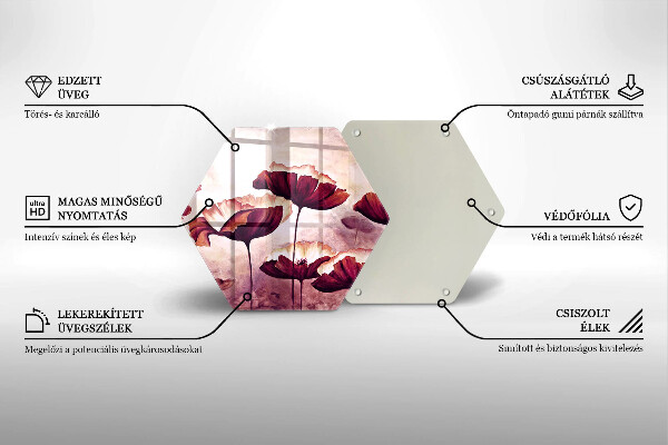 Tocător sticlă Pictura cu flori