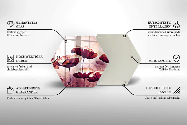 Tocător sticlă Pictura cu flori