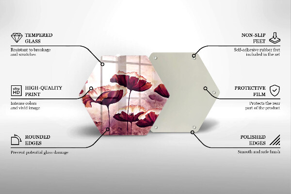 Tocător sticlă Pictura cu flori