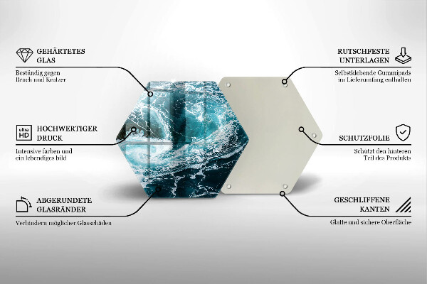 Tocător sticlă Valuri spumoase de apă