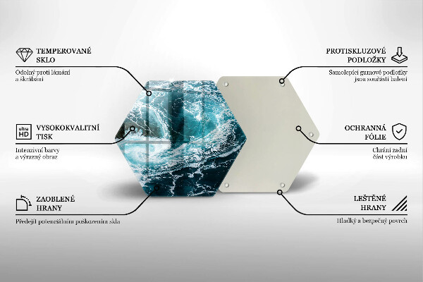 Tocător sticlă Valuri spumoase de apă