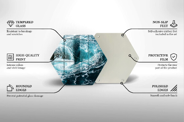 Tocător sticlă Valuri spumoase de apă