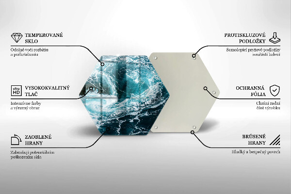 Tocător sticlă Valuri spumoase de apă