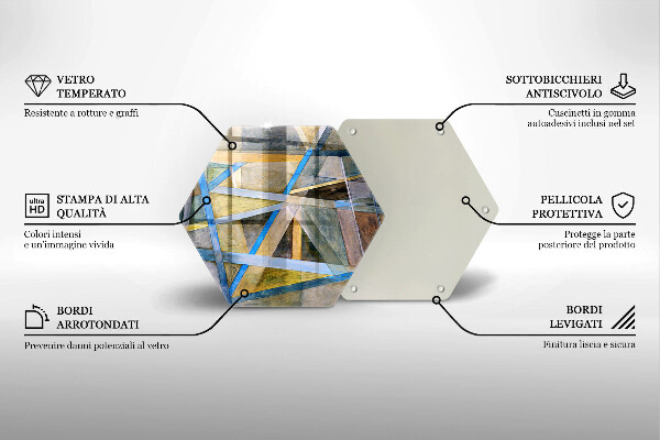 Tocător de bucătărie Abstracția liniilor pictate