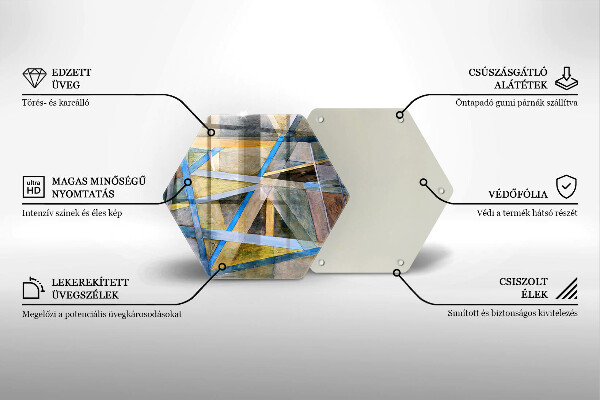 Tocător de bucătărie Abstracția liniilor pictate