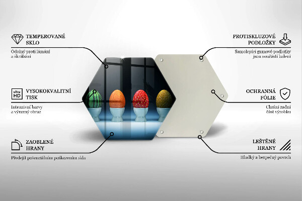 Tocător de bucătărie Ouă de fructe abstracte