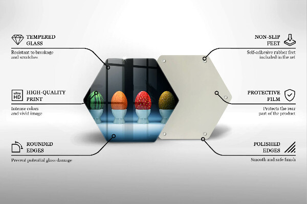 Tocător de bucătărie Ouă de fructe abstracte