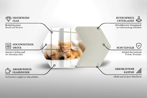 Tocător sticlă Animale câine și pisică