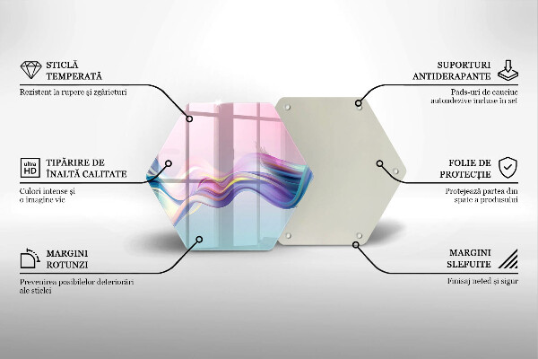 Tocător sticlă Abstracția pastelului