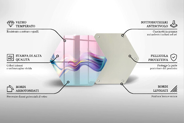 Tocător sticlă Abstracția pastelului