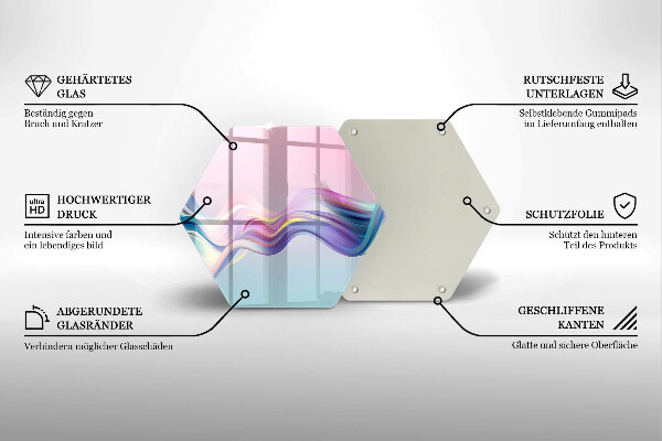 Tocător sticlă Abstracția pastelului