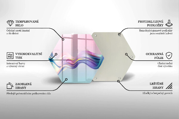 Tocător sticlă Abstracția pastelului