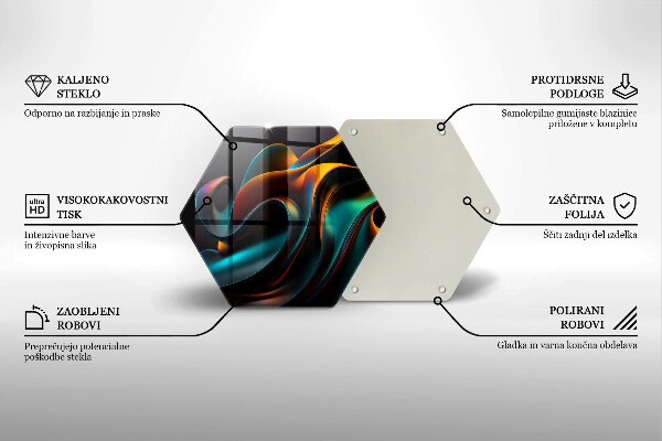 Tocător sticlă Abstracție colorată