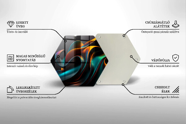 Tocător sticlă Abstracție colorată