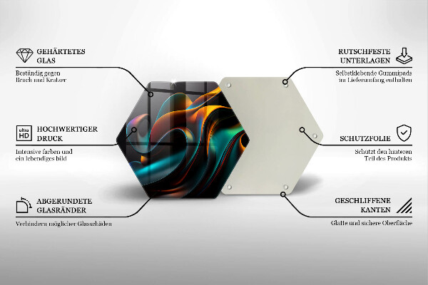 Tocător sticlă Abstracție colorată