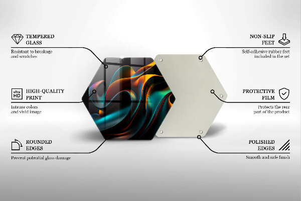 Tocător sticlă Abstracție colorată