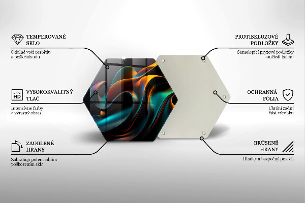 Tocător sticlă Abstracție colorată