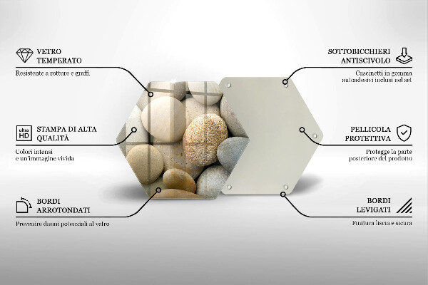 Tocător de bucătărie Model de pietre ovale
