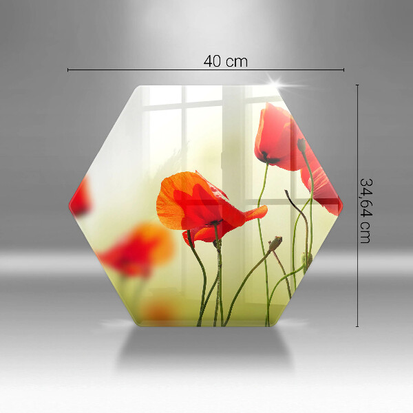 Tocător de bucătărie Flori roșii de maci