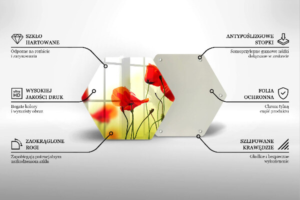 Tocător de bucătărie Flori roșii de maci