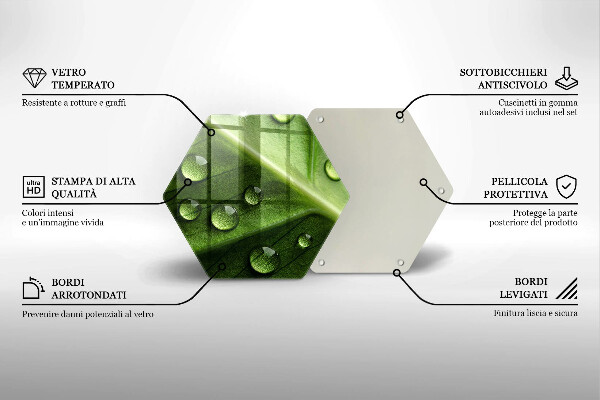 Tocător de bucătărie Natură rouă și frunze