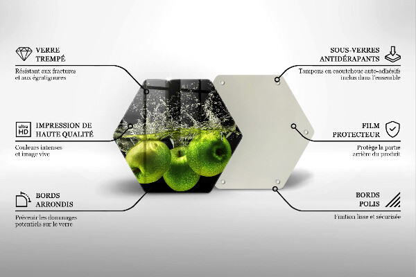 Tocător de bucătărie Mere verzi și apă
