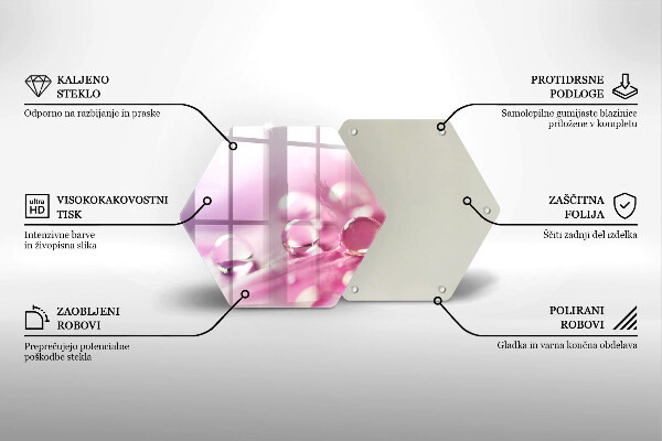 Tocător de bucătărie Petale de flori de rouă
