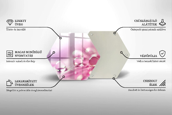 Tocător de bucătărie Petale de flori de rouă