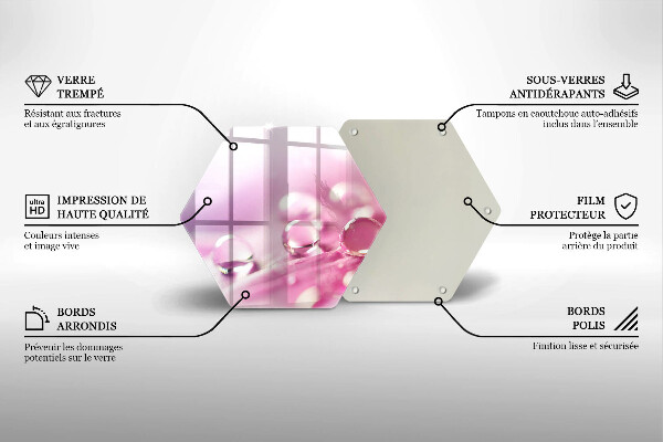 Tocător de bucătărie Petale de flori de rouă