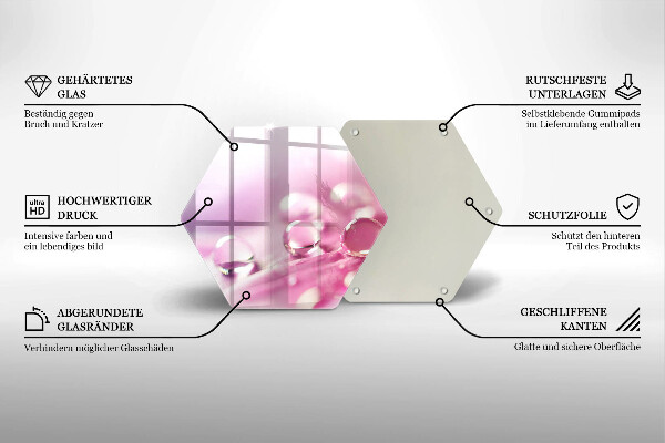 Tocător de bucătărie Petale de flori de rouă
