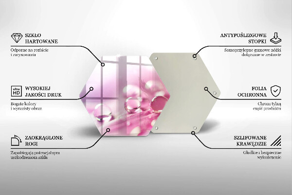Tocător de bucătărie Petale de flori de rouă