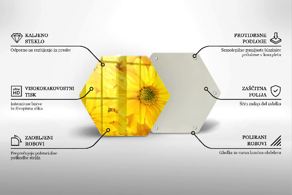 Tocător de bucătărie Petale de flori