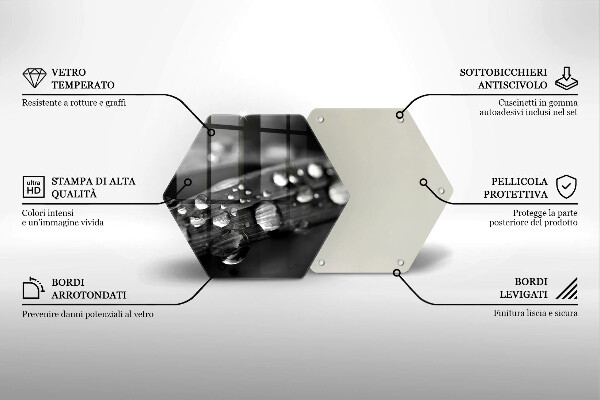 Tocător de bucătărie Picături de rouă pe frunze
