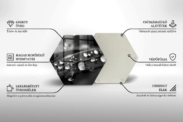 Tocător de bucătărie Picături de rouă pe frunze
