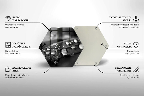 Tocător de bucătărie Picături de rouă pe frunze
