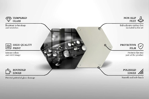 Tocător de bucătărie Picături de rouă pe frunze