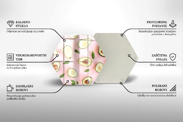 Tocător sticlă Model de avocado