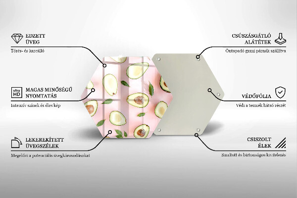 Tocător sticlă Model de avocado