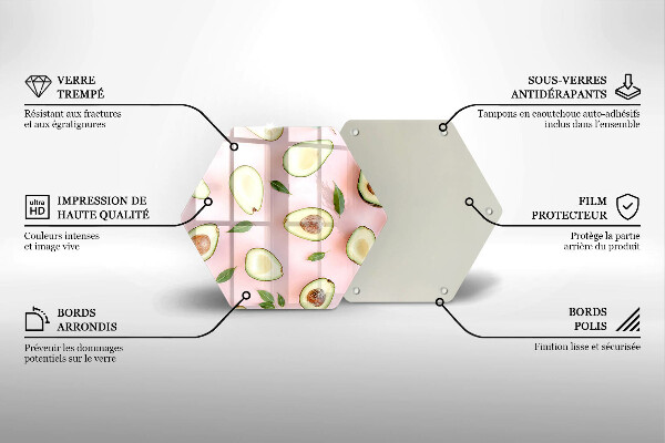 Tocător sticlă Model de avocado