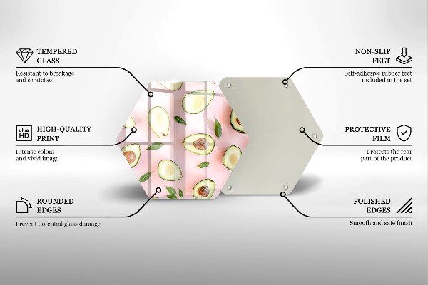 Tocător sticlă Model de avocado