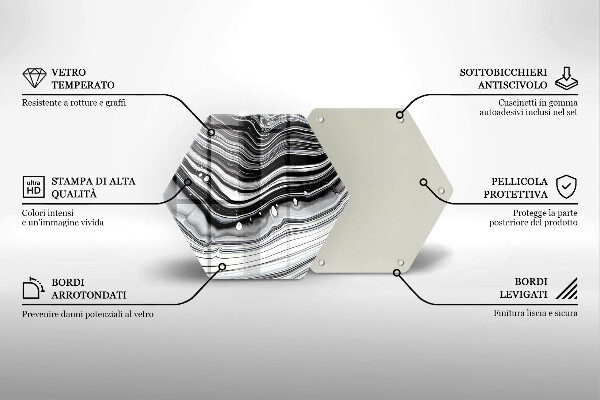 Tocător sticlă Abstracția cernelii