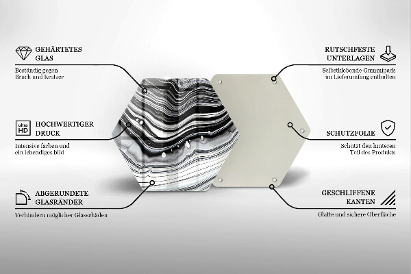 Tocător sticlă Abstracția cernelii